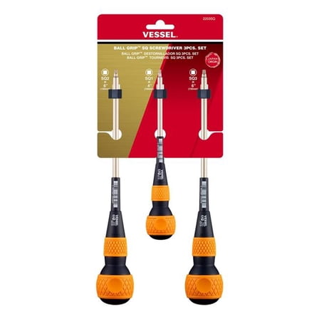 Vessel Tools USA VES2203SQ Ball Grip Square ScrewDrive Set, Pack of 3