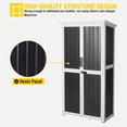 thumbnail image 5 of Aivituvin Outdoor Storage Cabinet with Adjustable Shelves, Metal Frame, Waterproof Storage Shed with Floor for Garden Tools, Black, 5 of 7