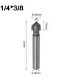 thumbnail image 4 of 4 Pcs 1/4 inch Shank 90 Degree V Groove Router Bit Set CNC Engraving Drill Bits, 4 of 8