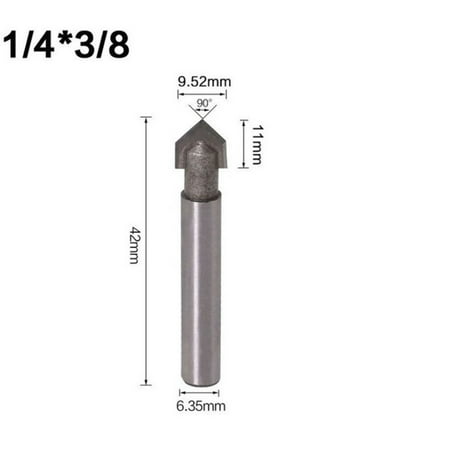 

GLFILL 1Pc 1/4 Inch Shank 90 Degree V Groove Router Bit Set Cnc Engraving Drill Bits