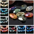 thumbnail image 2 of U8MO 5pcs 22X13mm Faceted Oval Crystal Glass Loose Spacer Beads Jewelry Findings DIY-Blue Colorized, 2 of 4