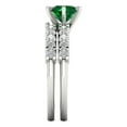 thumbnail image 3 of Clara Pucci 14K White Gold 1.66 Simulated Emerald Engraveable Engagement Ring + Wedding Band Set, 3 of 7
