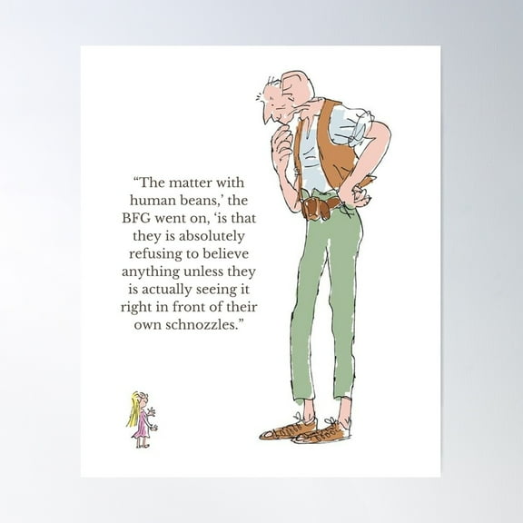 Roald Dahl Children'S Book Quote Poster Wall Art, Modern Wall Decor For Living Room Bedroom, 8x12 UNFRAMED