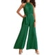 thumbnail image 1 of VISgogo Traje de una pieza para mujer, mono de pierna ancha plisado con vendaje en la cintura sin mangas en color sólido VISgogo moda, 1 of 6
