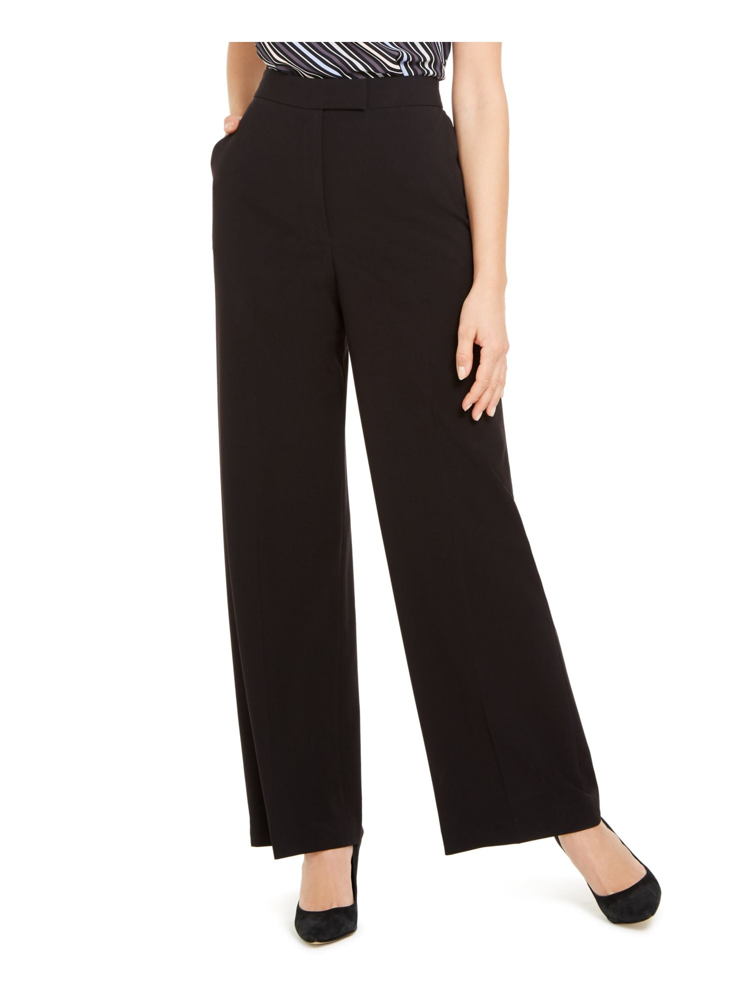 Anne Klein Womens High Rise Wide Leg 