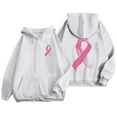 thumbnail image 4 of Women's Zip Up Hoodie With Pockets Breast Cancer Awareness Pullover Long Sleeve Drawstring Casual Athletic Sweatshirt, 4 of 6