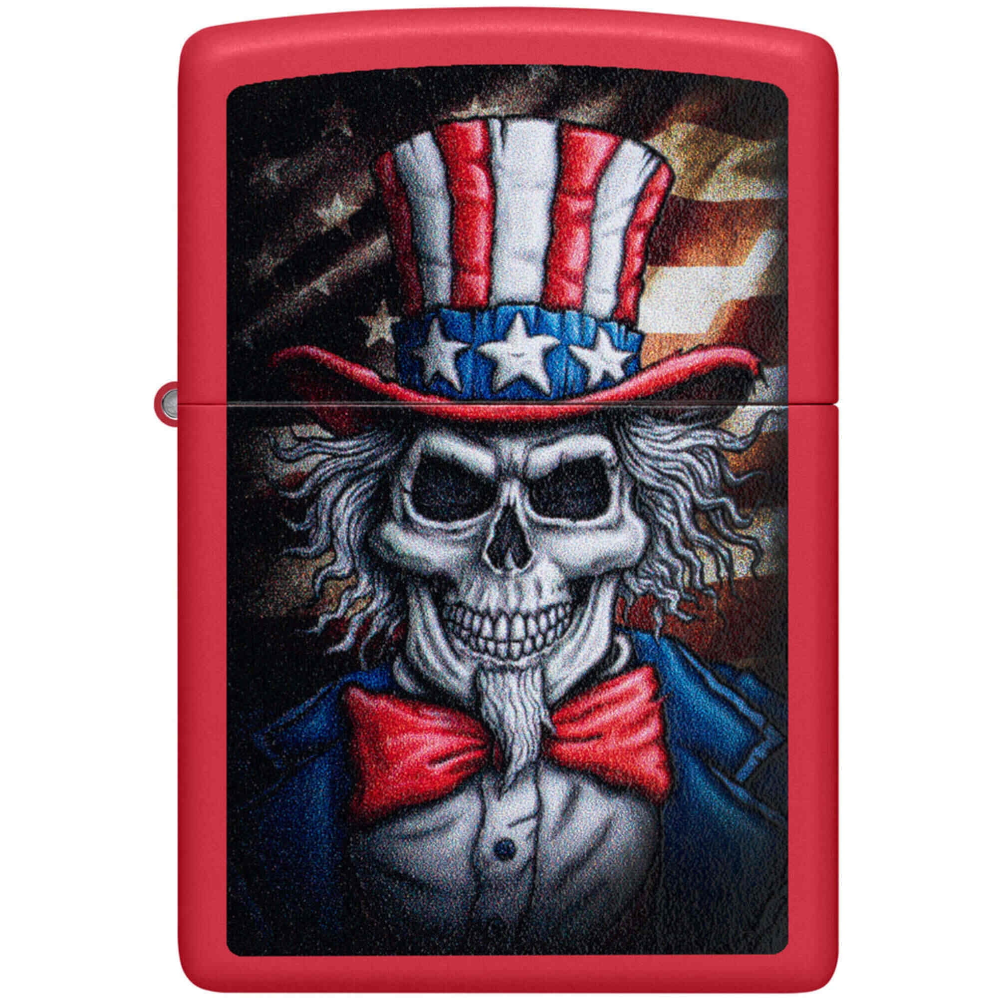 Zippo 46696 Uncle Skeleton Design Red Windproof Pocket Lighter