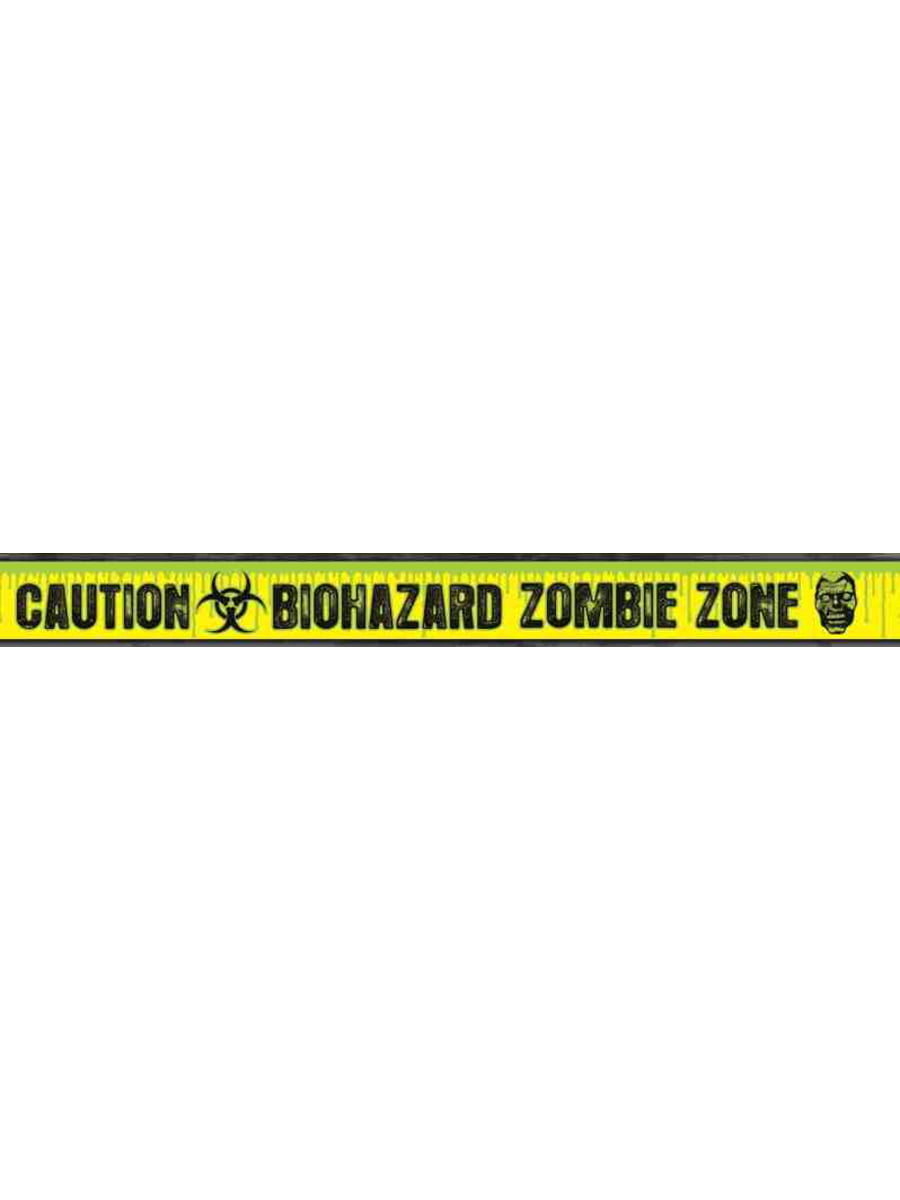 Funny ZOMBIE CROSSING Fright Caution Warning Tape Halloween Prop Decoration-30ft 