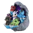 thumbnail image 4 of Whimsical Baby Dragons Mini Figurines With LED Faux Geode Crystal Display Set, 4 of 9