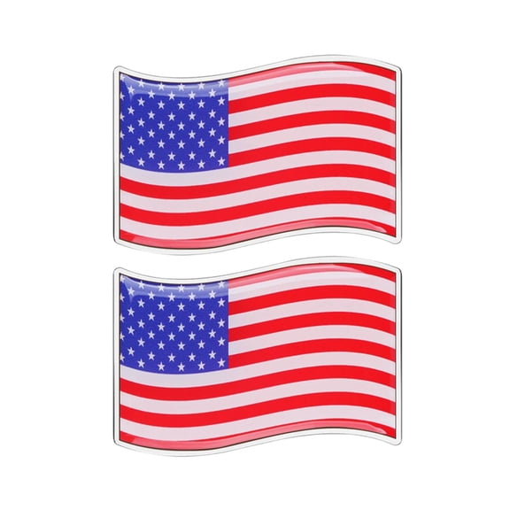 Ysmzzmsy 2 PCS Country Flag Car Emblem Sticker, 3.15 x 2 inches Silver Border, Metal Alloy, High Adhesi