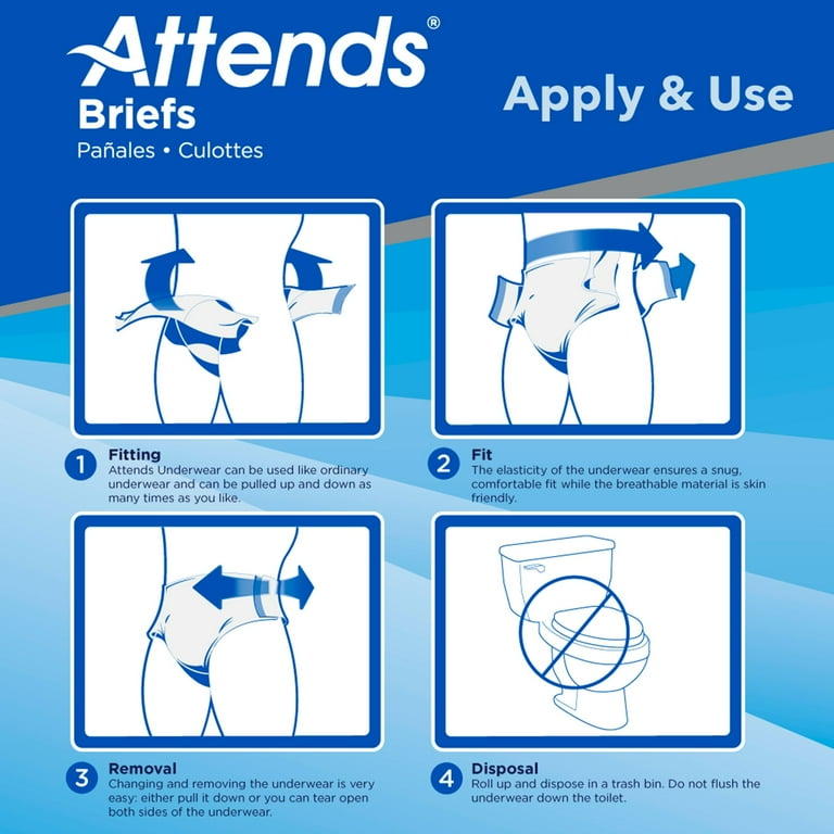 Attends Adult Incontinence Brief M Heavy Absorbency Contoured