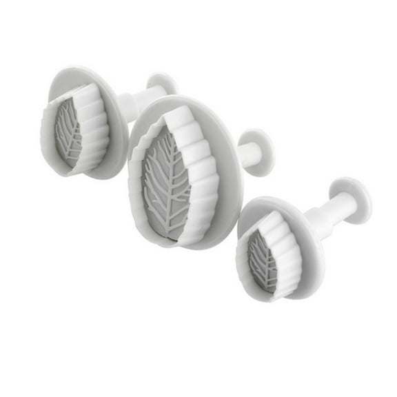 NSESSHome 3Pcs Leaf Fondant Mold, Fondant Leaf Cutter Leaf Cutter, Leaf Mold for Fondant Leaf Veiner 3D Cake Decorations Styling Chocolate Sugar Cookie Cutter Set Mould Kit Cake