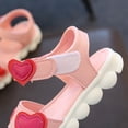 thumbnail image 3 of LNMQLPDBS Toddler Girl Sandals Cartoon Heart Decoration Open Toe Soft Sole Princess Sandals Easy to Put On Non Slip Beach Shoes Casual Girls Summer Shoes for Outdoor Athletic Pink 6-7 Years, 3 of 9