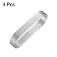 thumbnail image 3 of Uxcell 4pcs Perforated Cake Rings 5.91" Stainless Steel Oval Tartlet Ring, 3 of 6