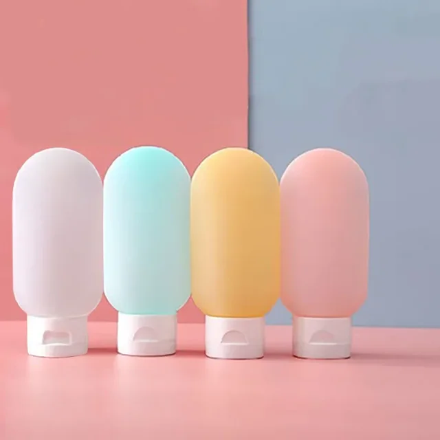 4Pcs/Set Refillable Bottle 60ml Soft Lotion Container Squeeze Tube Empty Bottle Portable Travel Shampoo Bottle,Light Colorful