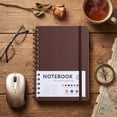thumbnail image 6 of Yhmxh Hardcover Spiral Lined Notebook with Elastic Band & Pen Holder, A5 College Ruled Spiral Journal Notepad for Office Note Taking Diary Planning, 100 Pages Durable Double Coil Writing Notebook, 6 of 7