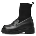 thumbnail image 4 of CMR CHAMARIPA Elevator Shoes For Women - Black Calfskin Sock Loafer Boots 3.15 Inches / 8CM, 4 of 8