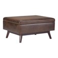thumbnail image 3 of Simpli Home Owen - Ottoman - rectangular - faux air leather - distressed chestnut brown, 3 of 6