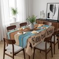 thumbnail image 6 of Western Texas Star Retro Table Cloth Waterproof Tablecloths, Country Farmhouse Light Blue Brown Wooden Tablecloth Dining Table Cover for Kitchen Party Outdoor, Rectangle Tablecloth 52x70 Inch, 6 of 9