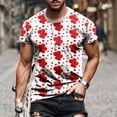 thumbnail image 2 of JINMGG Mens Tops under $5,Men Casual Round Neck Valentine's Day 3D Digital Printing Pullover Fitness Sports Shorts Sleeves T Shirt Blouse,White L, 2 of 5