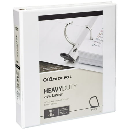 UPC: 0735854750848 | Office Depot® Brand Heavy-Duty View 3-Ring Binder  1 1/2  D-Rings  49% Recycled  White