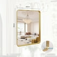 thumbnail image 5 of BEAUTYPEAK 22"x30"Rectangular Bathroom Mirror Wall-Mounted Mirror with Deep Frame,Gold, 5 of 6