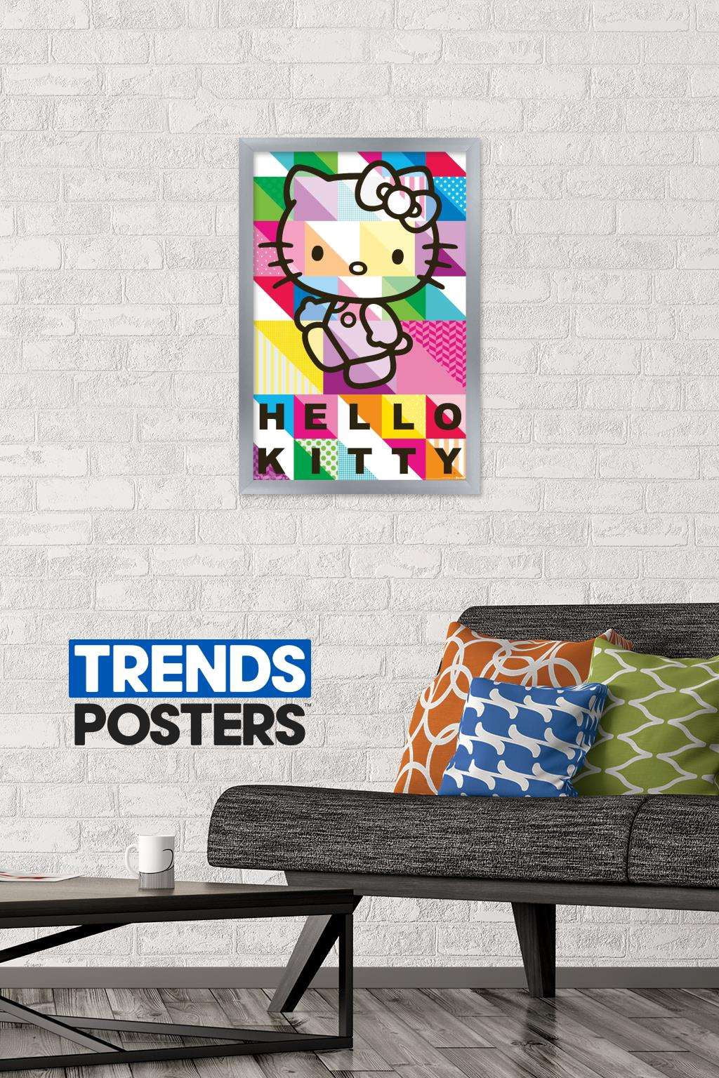 Hello Kitty - Patterns Wall Poster, 14.725" x 22.375", Framed
