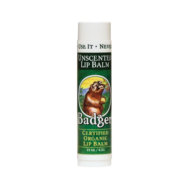 Badger Organic Lip Balm Unscented 0.15 oz Balm