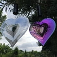 thumbnail image 2 of Carillones de viento al aire libre en forma de corazón, carillón de viento giratorio de metal, carillón de viento de acero inoxidable, carillones de viento en espiral para el hogar, 2 of 5