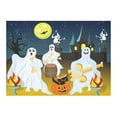 thumbnail image 2 of MYPOP Happy Halloween Party Moon Night Cotton Linen Tablecloth Set 60x84 Inches - Ghost Pumpkin Desk Table Cloth Cover for Holiday Party Decoration, 2 of 5