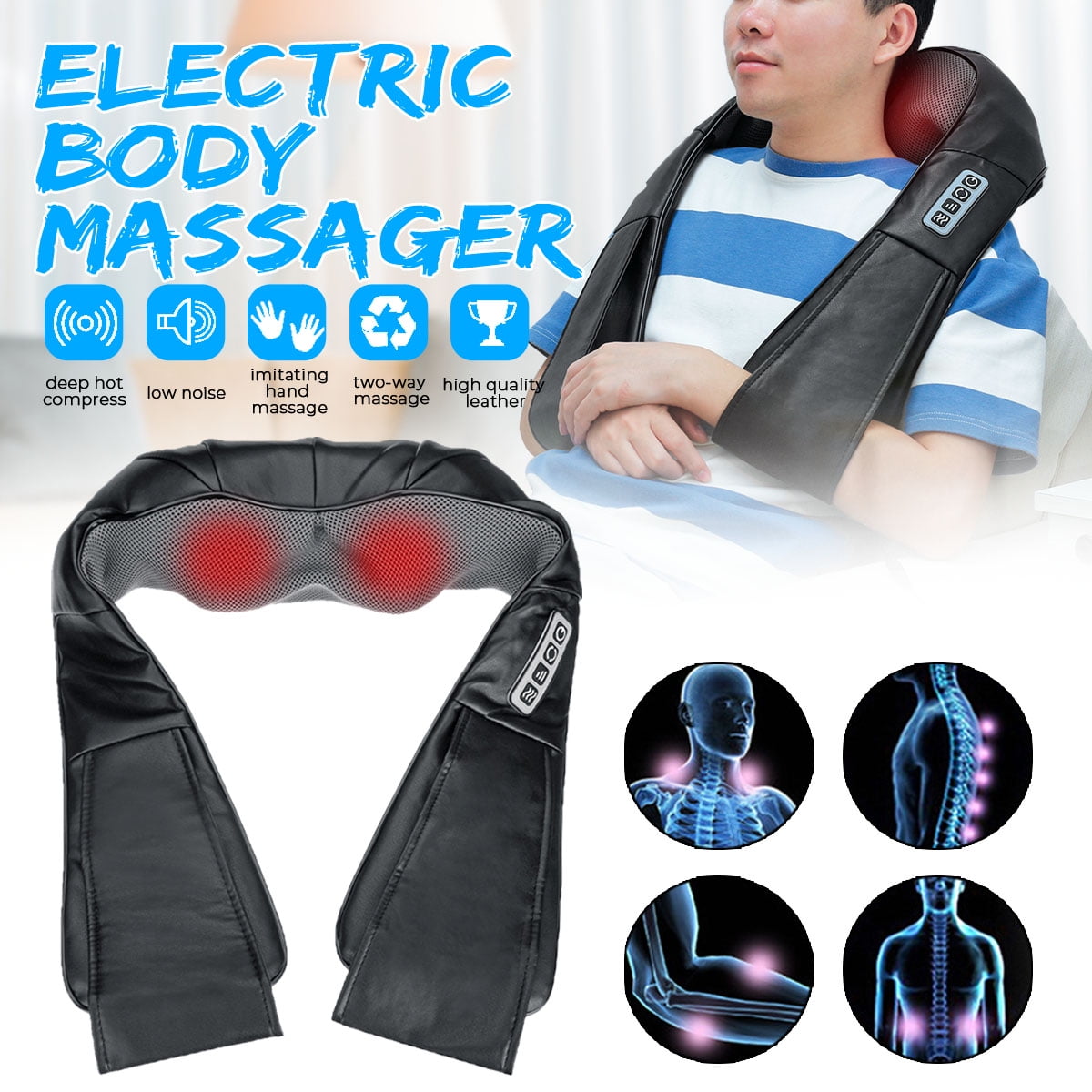 Shiatsu And Vibration Neck Massager With Heat Shiatsu Neck Massager Massager With 3d Rotation 5665