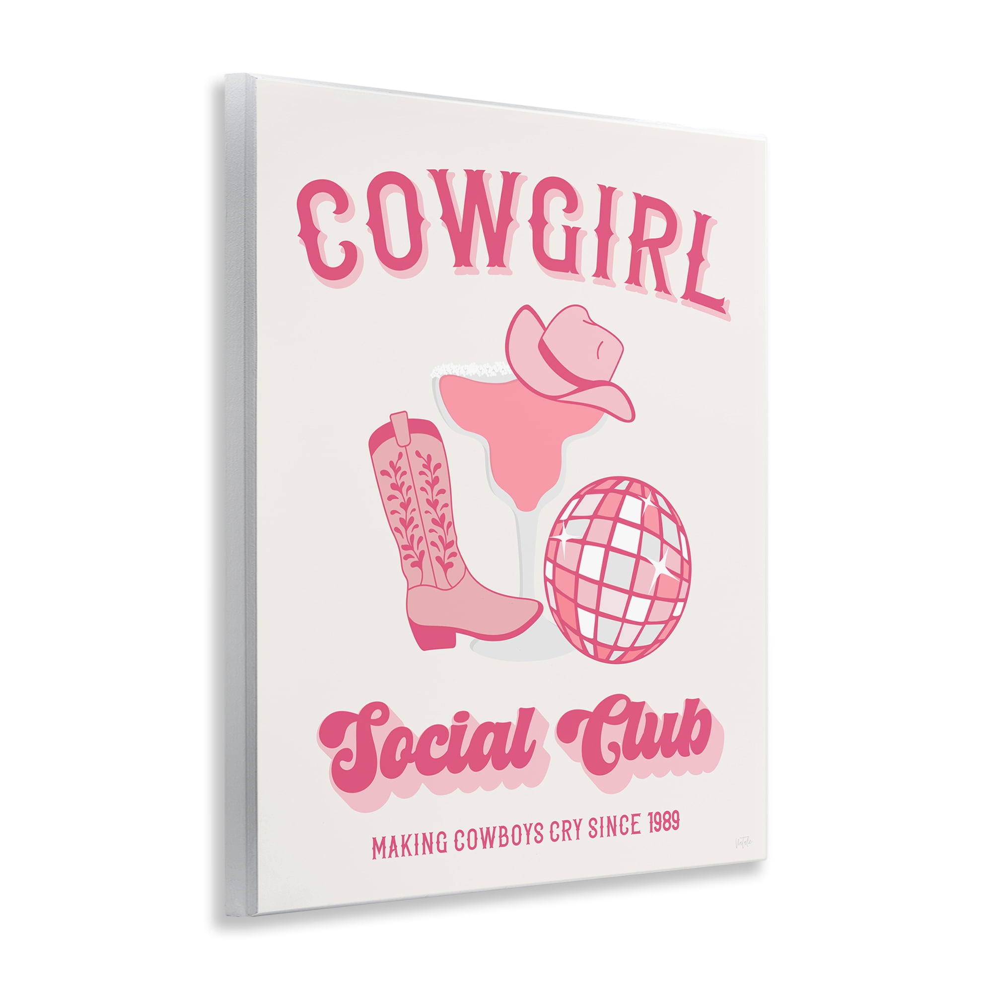 Stupell Industries Cowgirl Social Club Entertainment Painting Unframed Art Print Wall Art, 11 x 14