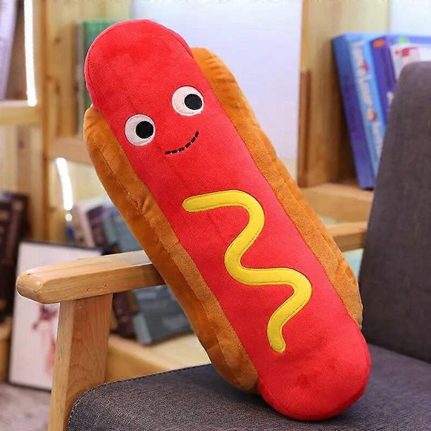 Juguete de peluche de hamburguesa con forma de hamburguesa, salchicha, bebida, pizza, patatas fritas doradas, emoticono, aperitivo, decoración, almohada de comida, regalo especial para niños, hot do