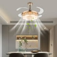 thumbnail image 3 of 42 inches Crystal Indoor Reversible Ceiling Fan w/ Light Remote Control,4 Blades,6 Speeds,85-265V, 3 of 10