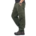 thumbnail image 1 of Qarigey Pantalón casual de poliéster para hombre con amplio espacio de bolsillo Actividades al aire libre Pantalón cálido de invierno Prendas para la parte inferior del cuerpo Verde XL, 1 of 6