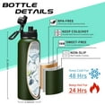 thumbnail image 3 of 40OZ Stainless Steel Water Bottle with 48H Cold & 24H Hot Insulation, Straw & Chug Lid, Paracord Handle, Carrying Pouch, for Hiking Cycling, 3 of 7