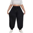 thumbnail image 2 of JJHGVB Joggers for Women Sweatpants Women Plus Size Pants Daily Elastic Waist Pockets Sport Casual Solid Pants Loose Long Sweatpants Pants Baggy Pants Sweat Pants Black 3XL, 2 of 6