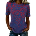 thumbnail image 2 of NSLGXD Women's 250th Anniversary Usa Shirt Round Neck Short Sleeve 4th of July Shirts Dressy Casual Holiday Graphic Tees S-3XL, 2 of 7