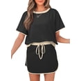 thumbnail image 1 of Conjunto de dos piezas para mujer Opemiby negro manga corta XL, 1 of 6