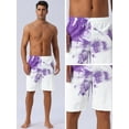 thumbnail image 4 of DARING DIVA Men's Tie-dyed Pattern Drawstring Elastic Waist Board Shorts 36 Purple White, 4 of 6
