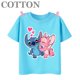 thumbnail image 3 of Camisetas de algodón para niños de moda de verano con múltiples estampados de manga corta y cuello redondo de Disney Stitch Anime, 3 of 5
