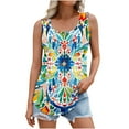 thumbnail image 3 of TARIENDY Long Tank Tops for Women Plus Size Sleeveless Graphic Tees Casual Loose Round Neck Blouses Tunic Going Out Tops Multicolor XL, 3 of 6