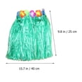 thumbnail image 3 of Conjunto de falda de estilo hawaiano, pulseras de tocado de flores de simulación, guirnalda colgante, accesorios para disfraces de fiesta (verde), 3 of 5