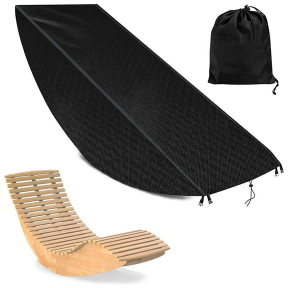 Bxaolu Outdoor Lounge Chair Cover, Black Waterproof Patio Chairs Covers,25.9W x 61D x 37.4 H inches Outdoor Rocking Chair Covers