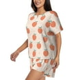 thumbnail image 2 of Lsque Orange Peach Women's Short-Sleeved Pajama Set - 2 Piece Soft and Lightweight Sleepwear Set-XX-Large, 2 of 9