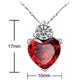 thumbnail image 2 of Collar de reina de corazones Cadena de plata de ley 925 Juguete de corazón rojo, 2 of 5