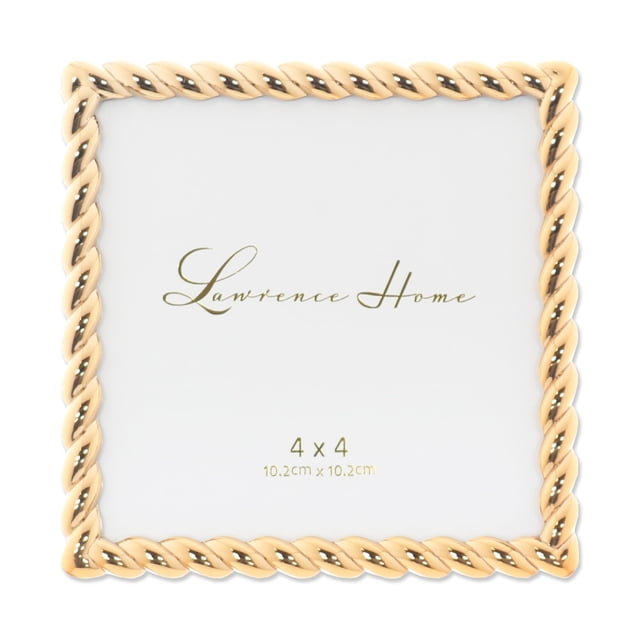 Marco de fotos Lawrence Frames con diseño de cuerda, 10 x 10 cm, dorado