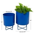 thumbnail image 3 of CosmoLiving by Cosmopolitan 16", 13"H Blue Metal Planter (2 Count), 3 of 8