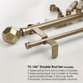 thumbnail image 4 of SKYPLUS LIVING 1-1/8 inch Double Window Curtain Rods with Faceted Finials,  Adjustable 72-144 in,Gold, 4 of 7