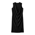 thumbnail image 4 of SONXAHE Side-Pocket Midi Dress for Women Sleeveless Cowl-Neck Weekend Casual Mid-Length Dresses, 4 of 4